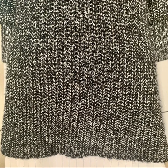 ALICE + OLIVIA Scoop Neck Sweater Black & Silver Metallic Alpaca Wool Knit M - Picture 9 of 15